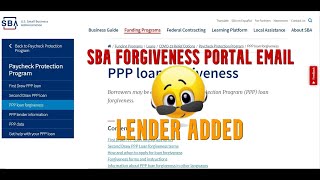 ✍️SBA Paycheck Protection Program Forgiveness Approvals Update Portal Eligibility Lender Added Email