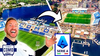 The TINY Serie A Stadium on Lake COMO 😍 Stadio Giuseppe Sinigaglia