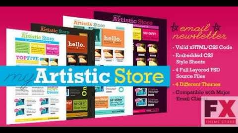 Preview Artistic Store HTML Email Template 4 Themes EmailTem
