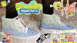 spongebob vans on feet