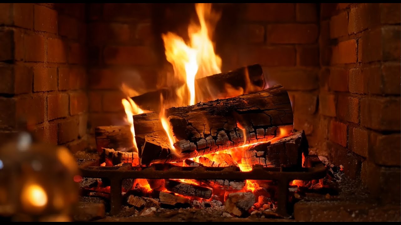 10 Hours Fireplace (4K UHD)🔥| Crackling Fire Sounds | Deep Sleep • Calming • Background