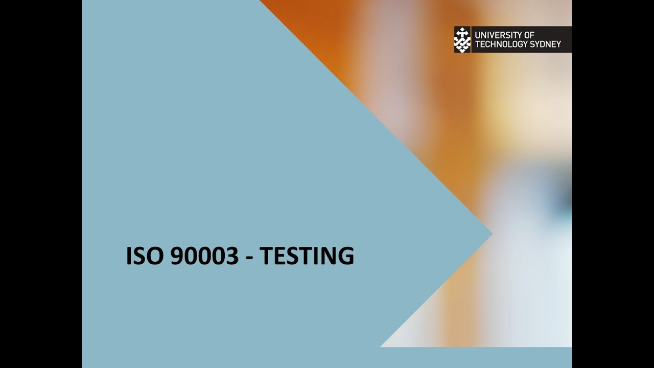 ISO 90003 Testing - YouTube