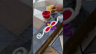 Simple border rangoli design✨#viral #rangoli #maharashtrianrangoli #art #likeforlikes
