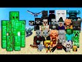 Emerald Golems vs All Minecraft Mobs | Extra Golems Mod And Minecraft Mobs Mob Battle 1.20