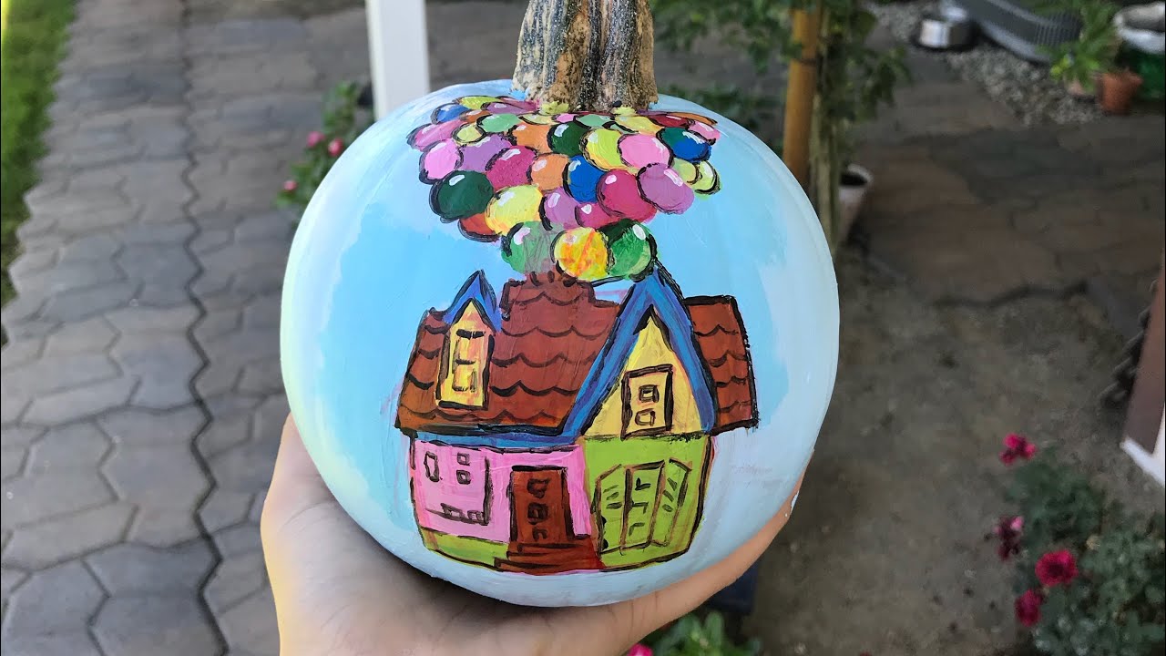 Pixar's UP Inspired PUMPKIN PAINTING - YouTube