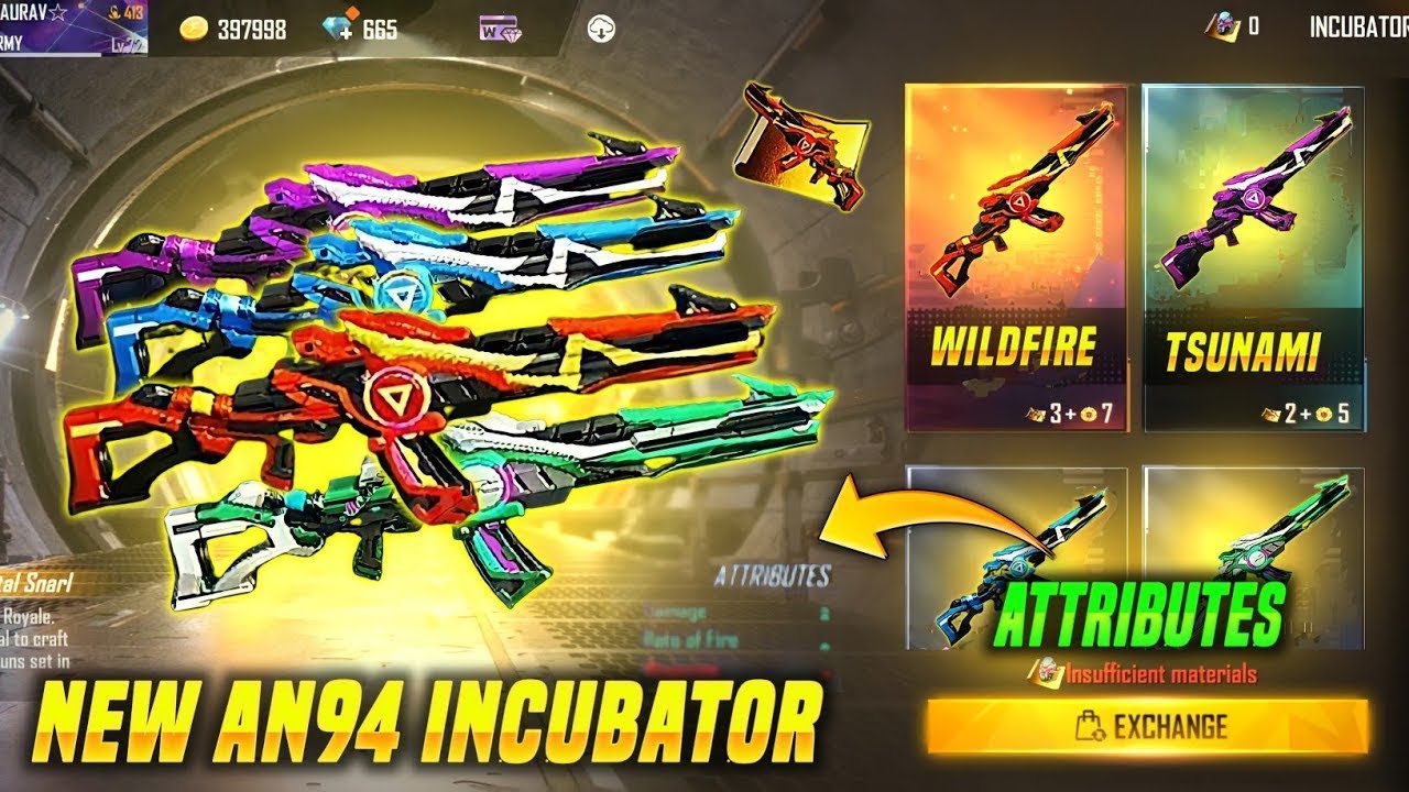 AN94 New Incubator | Attributes | Full Review ⚡ | Garena Freefire