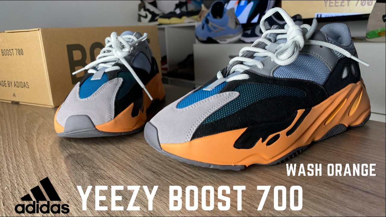 Yeezy 700 Wash Orange On Feet Review - YouTube