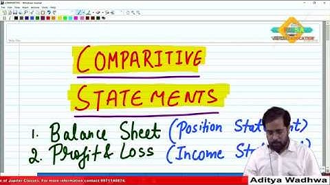 Comparative Statements (Balance Sheet) for Class 12 by Aditya Wadhwa Sir