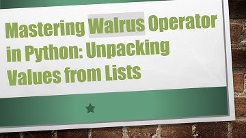 Mastering Walrus Operator in Python: Unpacking Values from Lists