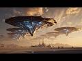 Golden Megastructures Descending - Cinematic Space Ambient Journey | Cosmic Atmosphere