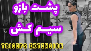 Triceps cable and rope extension/پشت بازو سیم کش و طناب