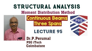 Lecture 95: Moment Distribution Method - Three Span Continuous Beams : Dr.P.Perumal, PSG iTech, CBE.