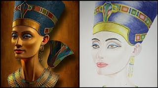 رسم الملكة نفرتيتي رسم فرعونى Drawing Queen Nefertiti pharaonic drawing