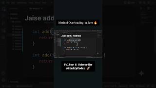 Full Method Overloading in Java 🔥 | 10 Sec Java Interview #shorts #bluffycoder #java  #codingninja News