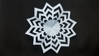 How Beautiful To Cut A Snowflake Out Of Origami Paper. Simple Paper Snowflake