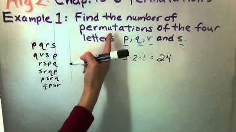 Alg 2: Chap. 15-6 Permutations Example 1 of 4