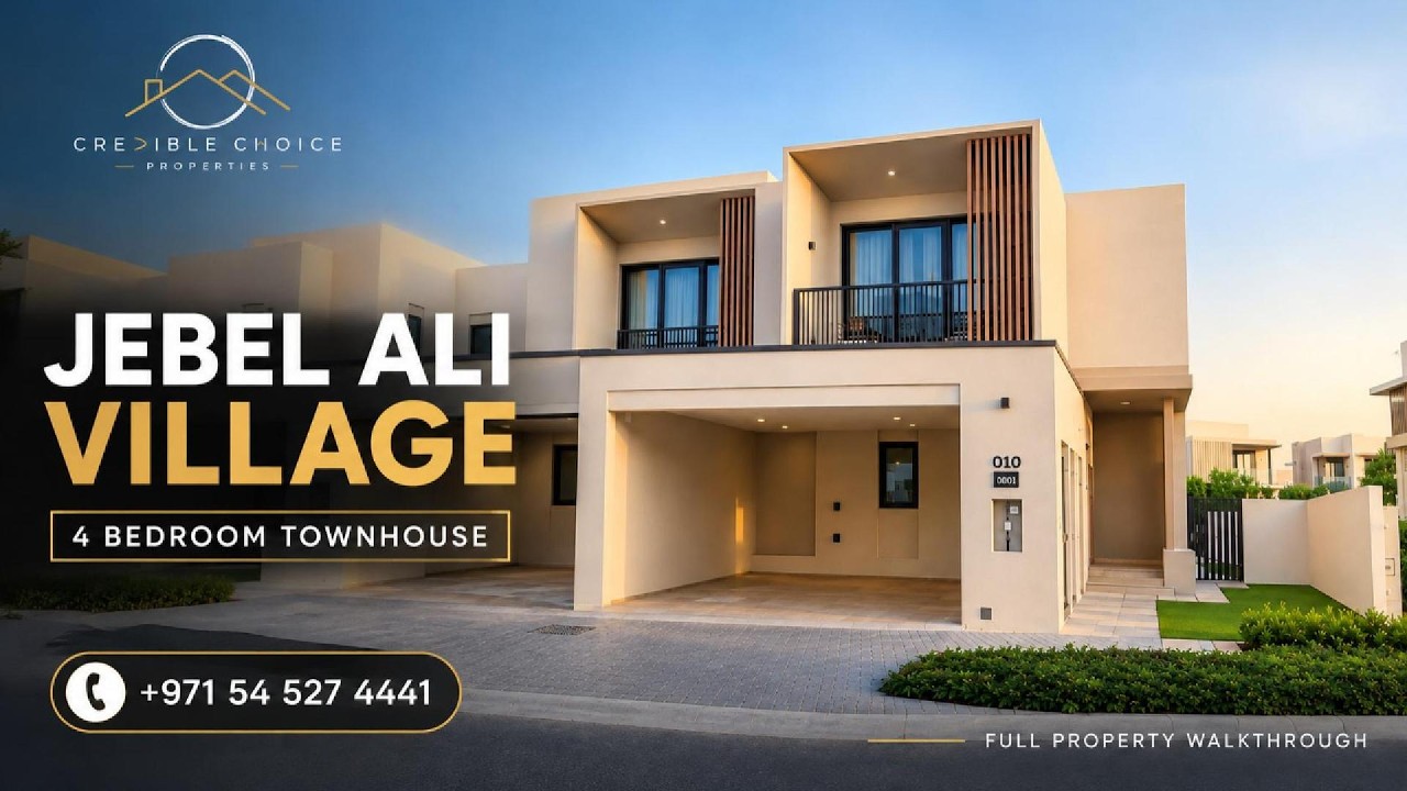 Jebel Ali Village | Brand-New 4 Bedroom Townhouse Full Walkthrough | Dubai