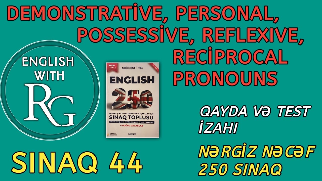 Sınaq 44 - DEMONSTRATIVE, PERSONAL, POSSESSİVE REFLEXIVE, RECİPROCAL PRONOUNS (Nərgiz Nəcəf 250)