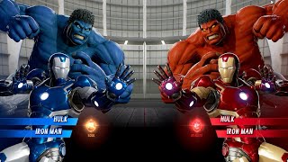 Blue Hulk & Blue Iron Man VS Red Hulk & Red Iron Man - Marvel vs Capcom Infinite