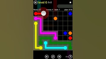 Flow Free Regular Pack 8x8 Level 6 Walkthrough