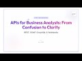 API's for Business Analysts