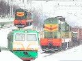 ЧМЭ3-2618, ЧМЭ3-504 и АМД3-003. Diesel locomotives CHME3-2618, CHME3-504 and railcar AMD3-003