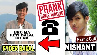 Tiktoker Ryder Badal got pranked || Call prank with Badal singh thakuri