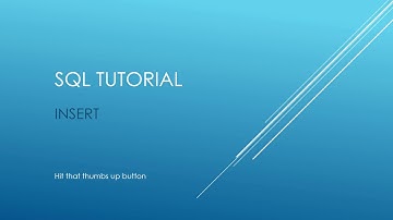 SQL Tutorial - INSERT