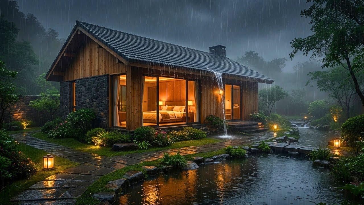 Relaxing Forest Rain Sounds 🌙 Cozy Cabin Ambience for Deep Sleep ...