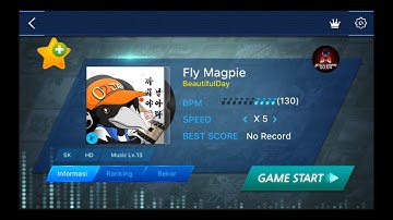 O2Jam - Music & Game (Gameplay) - Fly Magpie - BeautifulDay - 5 key, Hard, X5