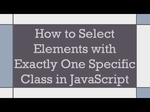 How to Select Elements with Exactly One Specific Class in JavaScript