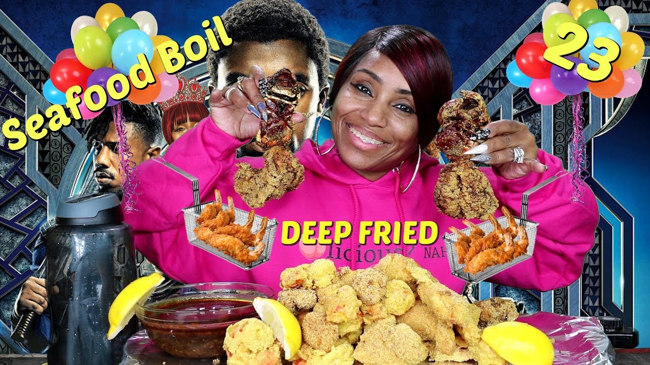 Seafood Boil 23 Deep Fried King Crabs, Scallops, Lobster, and Shrimp