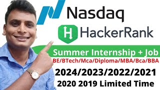 Bulk Internship ‼️ Hackerrank Nasdaq Internship For Students Graduates | Any Degree Bulk Internship