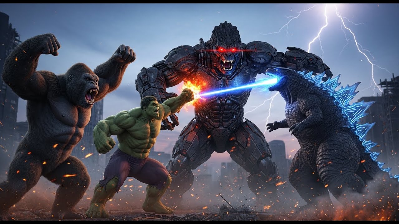 King Kong Hulk & Godzilla vs. Cyper Kong: The Ultimate Kaiju Showdown!