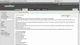 Creating a Table of Contents in Wikispaces
