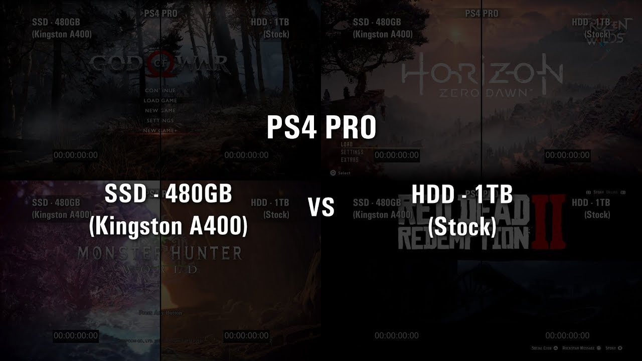 PS4 PRO SSD (Kingston A400) vs HDD - YouTube