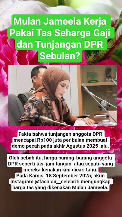 Mulan Jameela Kerja Pakai Tas Seharga Gaji dan Tunjangan DPR Sebulan?