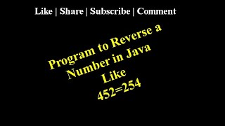 Program to Reverse a Number in Java Program To Reverse A Number In Java Java Programming For Beginners Java Online Training