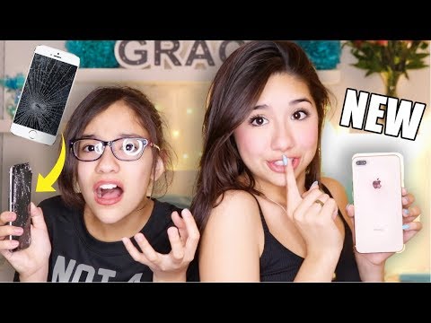 DESTROYING MY LITTLE SISTER'S IPHONE & BUYING HER A NEW ONE!!!