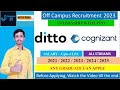 Cognizant Internship 2023 | Ditto Recruitment 2023 | Internship with PPO (Stipend) | Freshers Hiring