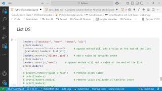Python for Data Science and AI - Session 10 (Data Structures: List, Set, Tuple, Dictionary)