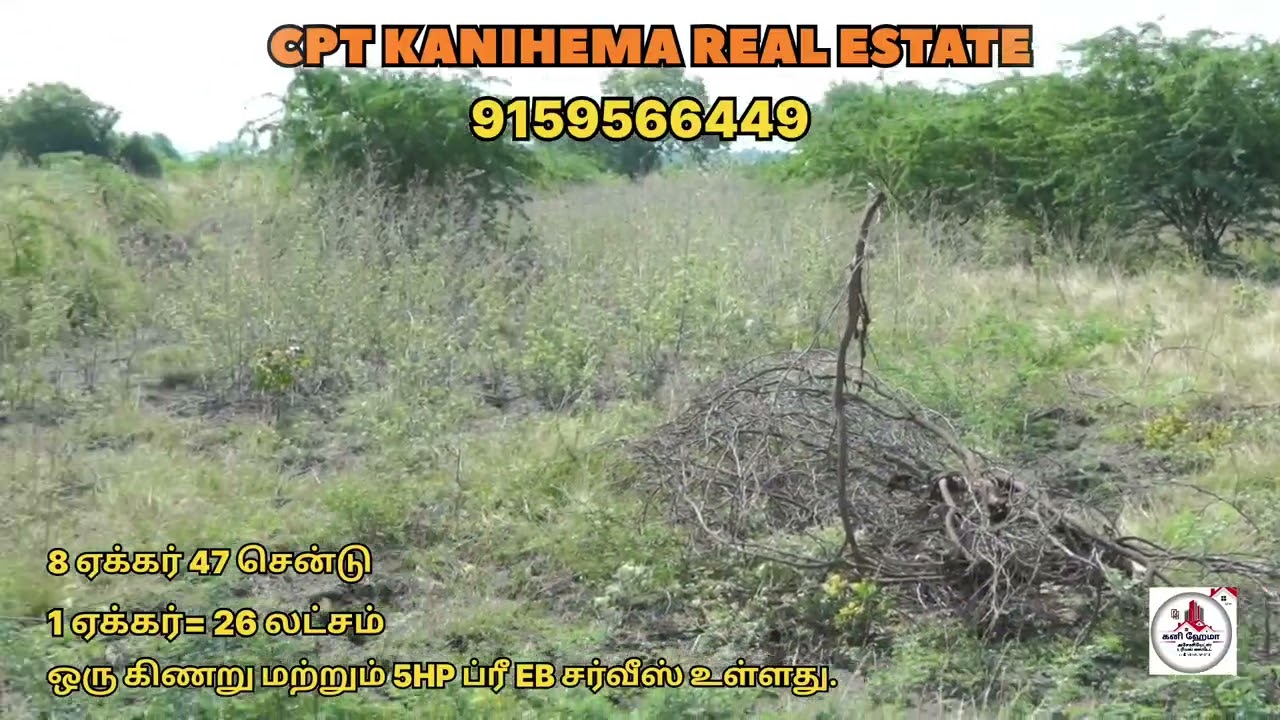 SOLD (9159566449)பழனி சத்திரப்பட்டி 4WAY அருகில்,8 ஏக்க 47 sent கரிசல்நிலம் விற்பனைக்கு உள்ளது,