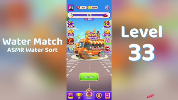 Water Match Level 33 Walkthrough 💧🎮 | Water Match ASMR Water Sort | Solutionguruji