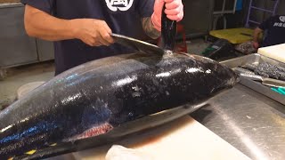 World's Sharpest Tuna Knife！Superb yellowfin Tuna cutting skill / 最鋒利的刀！黃鰭鮪魚切割技能 - Taiwanese Seafood