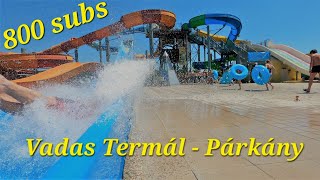 Vadas Termálfürdő Strand - Aquapark - Párkány - Összes Csúszda - 4K