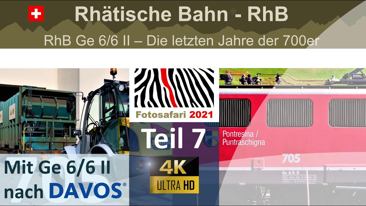 RhB Rhätische Bahn, cab ride, Im Führerstand nach Davos mit Ge 6/6 II mit Kehrichtverlad - Railway
