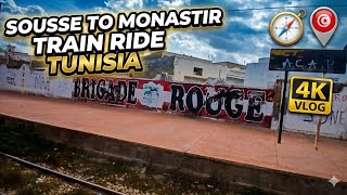 🚆🇹🇳 Sousse to Monastir Metro Ride | Tunisia Train Journey 4K