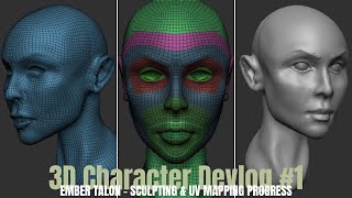 Creating My First 3D Game Character | Ember Talon Devlog #1 (Sculpt + UV Unwrapping)