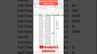 Master Vertical Splitting in Excel! #shorts