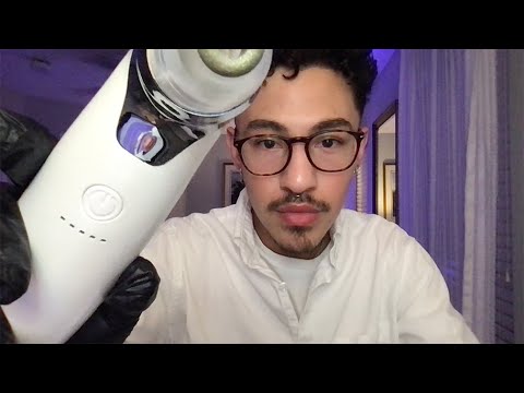 ASMR Relaxing Facial Esthetician Roleplay (Up close, Tapping, Water sounds) | ASMR Visuals